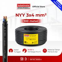 Gambar Kabel NYY 3x4 mm 100 Meter Roll kabelmetal INDONESIA - Tufur Outdoor Kawat Tembaga Tunggal PVC Hitam Listrik KMI SNI dari Kabelmetal Indonesia Kota Administrasi Jakarta Timur 1 Tokopedia