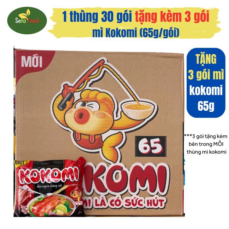 mì kokomi thùng 30 gói x 65g đang thịnh hành vị tôm chua cay dai ngon từng sợi Vị Chua Miến mì  gói