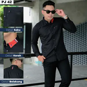 Lowkey Kemeja Pria Dewasa PJ 42 Hitam | Kemeja Pria Panjang Kemeja Pria Premium Ori Kemeja Pria Slimfit Kemeja Cowok Pria Dewasa Kemeja Cowok Trend 2026 Kemeja Pria Formal