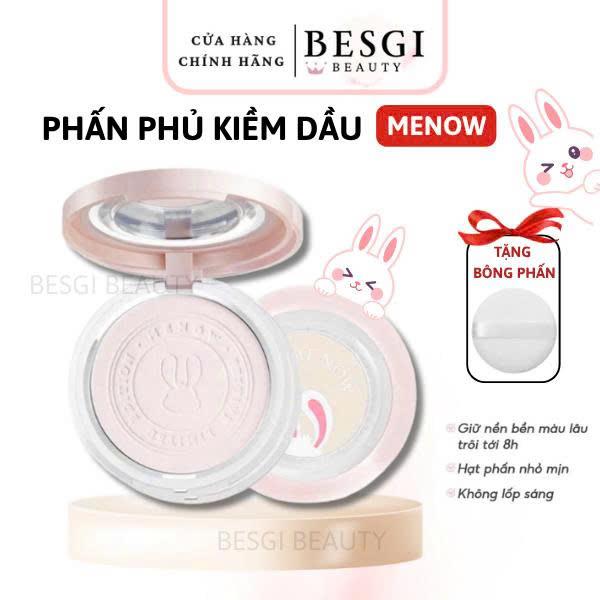 Phấn phủ MENOW Rabbit Compact Powder phấn nén Trang Điểm kiềm dầu chống nước che phủ hoàn hảo Besgi Beauty Cosmetic