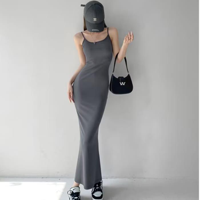 (PROMO) Long Dress Maxi Panjang | Dress Tanktop Maxi Bahan Spandek | Tanktop Kekinian 4