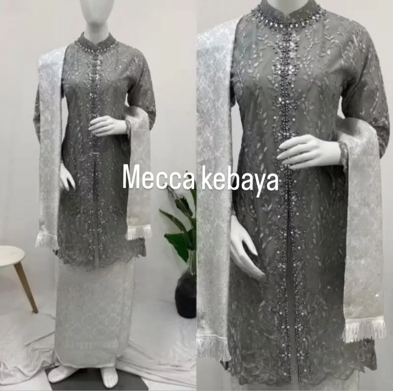set kebaya tille payet aminah / kebaya busui / kebaya wisuda / kebaya modern / setelan tunik selendang / tunik lamaran / tunik hajatan Lilit Bawahan Dress kebaya  busui 6