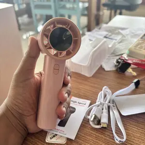 MIXIO GS-03 Mini kipas Strong Wind 100 Gear Wind Speed kipas angin Digital Display Adjustable Turbo kipas tangan untuk olahraga luar ruangan dan pendinginan cepat