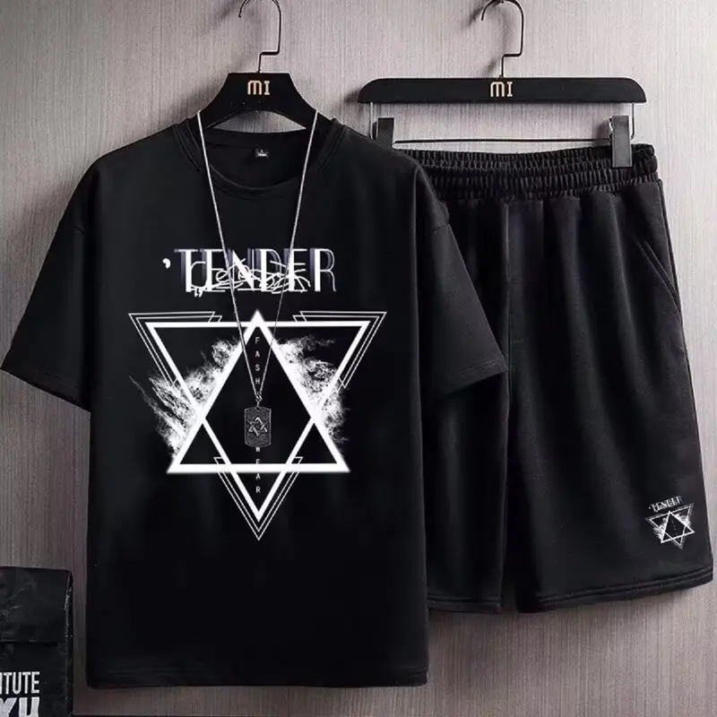 Bộ quần áo thể thao nam Tender chất thun lạnh co giãn thoáng mát thấm hút mồ hôi tốt Menswear