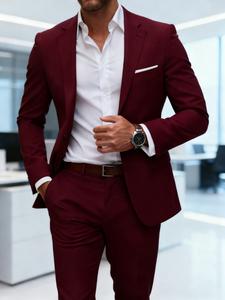 Conjunto de traje de dos piezas para hombre, blazer y pantalón casuales de alta calidad, adecuados para todas las estaciones, negocios, fiestas y vestimenta de oficina