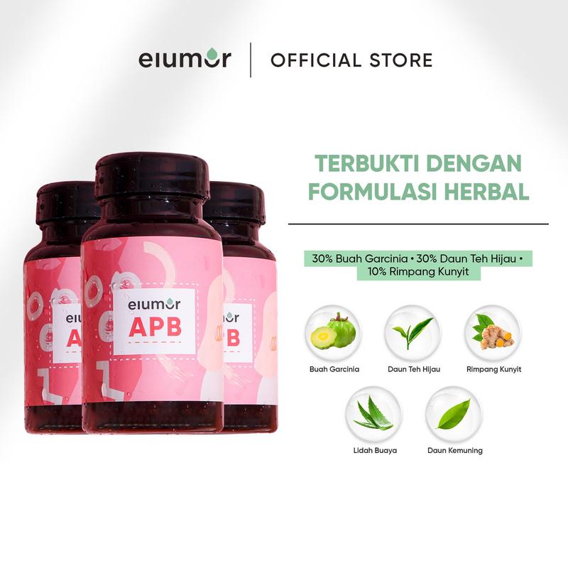ELUMOR APB Isi 60pcs/ Buah Garcinia/ Daun Teh Hijau/ Rimpang Kunyit/ Ekstrak Lidah Buaya/ Akar Bangle/ Daun Kemuning 1