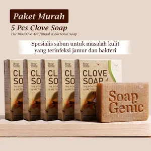 SOAP GENIC Paket 5 PCS Sabun Buat Selangkangan Gatal Clove Soap BPOM 80gr