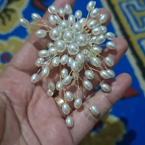 [Zubiu]Bros mutiara aksesoris pakaian wanita peniti korsase peniti jilbab Y654