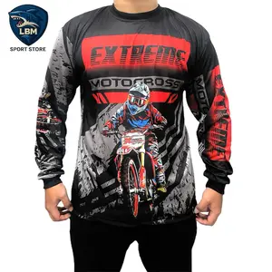 Jersey Motor Cross Dewasa Baju Motor Trail Klx Full Printing Uniseks Regular Remaja Size - Cepat Kering, Anti-Bau,- Pakaian Olahraga Off-road