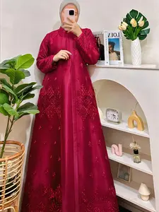 Gamis Pesta Belah Pintu Satin Cristal Kawasaki Mix Tile Sapto Bahan Berkualitas