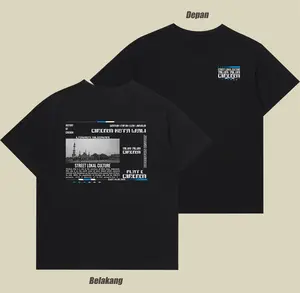 Kaos kota Cirebon T-shirt Cirebon Street Lokal Culture bahan katun combed adem lembut nyaman dipakai Hitam