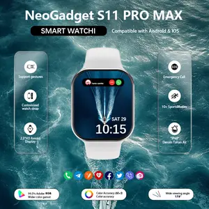 Smart Watch 11 Pro Max 10 Pro Max Original Pria Wanita - NFC GPS Tahan Air Panggilan Bluetooth Pengisian Nirkabel Layar AMOLED 2.2" + Wallpaper Gratis