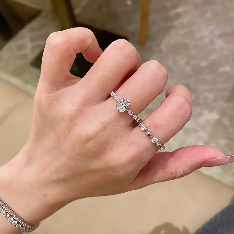 Smyoue 1CT Oval Cut All Moissanite Wedding Ring Set for Women thday Gift Wedding Promise Lab Diamond Band 925 Si er Jewelry