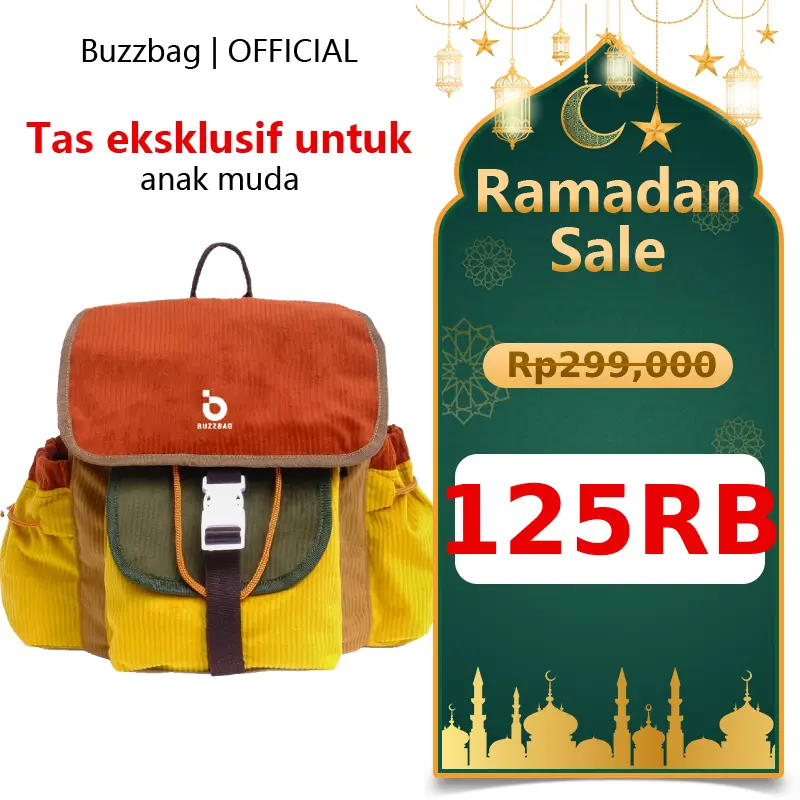 BuzzBag - Mini Mustard Gravel Backpack Backpack Mini Ransel Sekolah Tas Ransel Kecil Tas Laptop Corduroy Pria