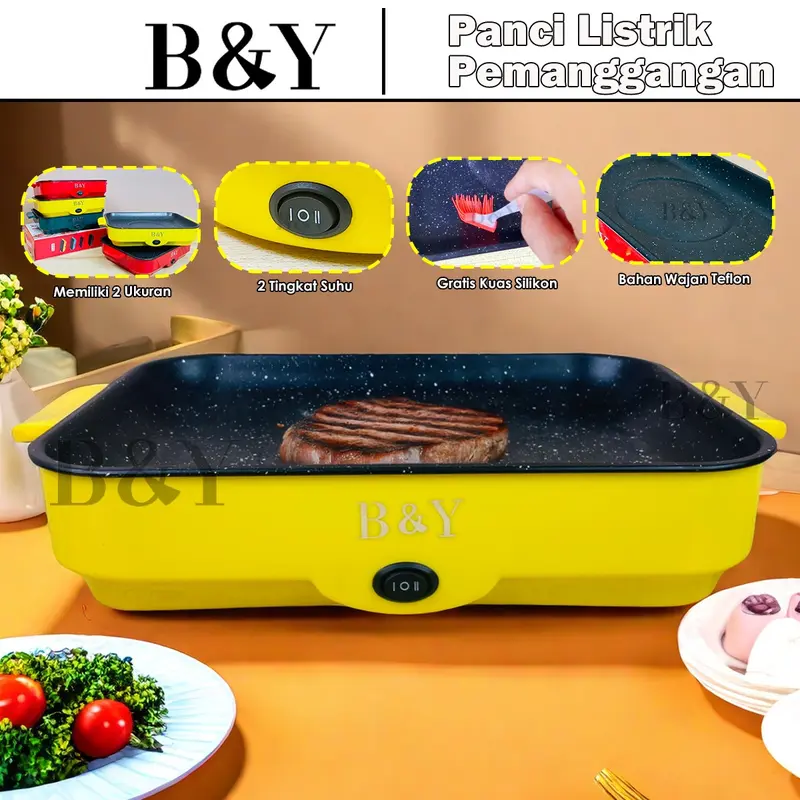 Panci Panggangan Multifungsi / BBQ Grill Electric / Anti lengket Ukuran 26cm dan 30cm 0