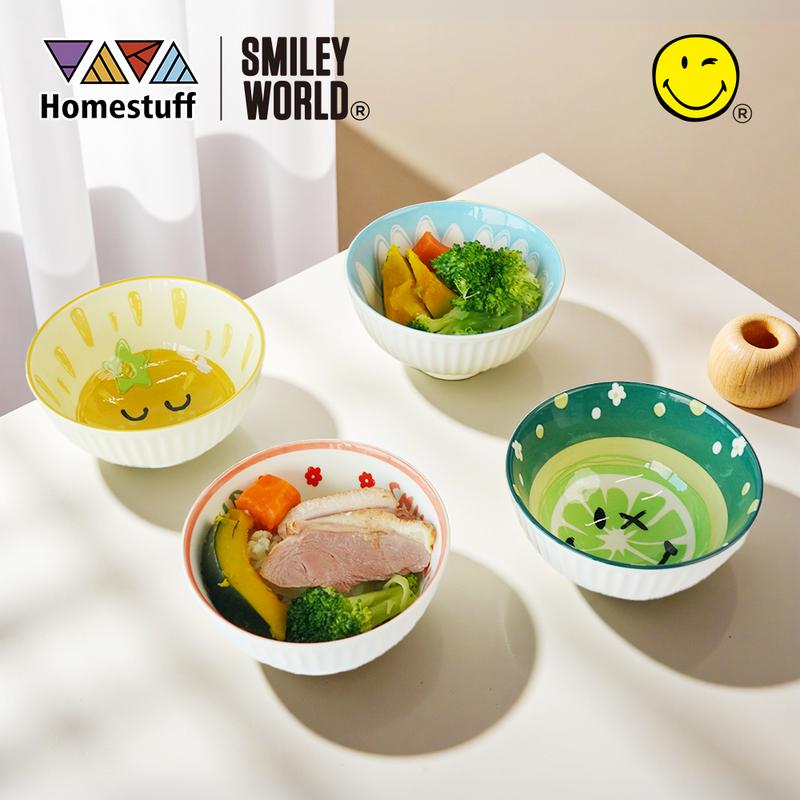 [SNI] HOMESTUFF x SmileyWorld / Hampers Mangkok Set SmileyWorld / Motif SmileyWorld lucu / Bowl Set Japanesse motif SmileyWorld Souvenir / Garansi 3