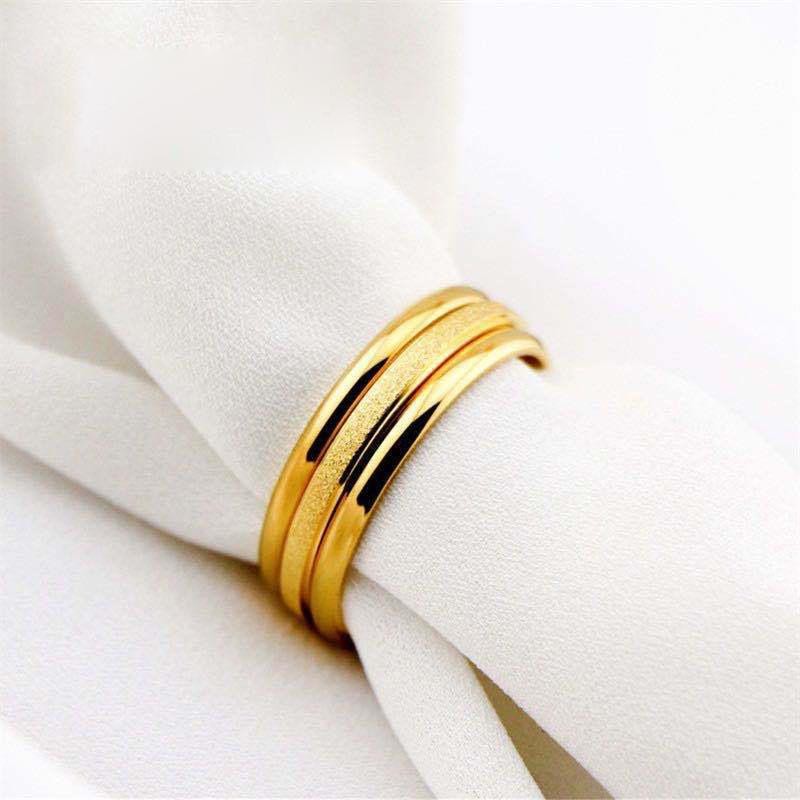 Product Introduction of Women's Rings Set New Fashion and Simplicity Titanium Steel Ring Three Piece Set Polished Stainless Steel Rings 23