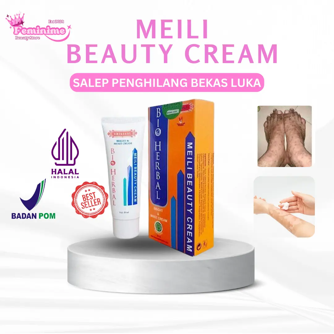 Bio Herbal Meili Beauty Cream - Cream Memudarkan Bekas Luka / Meili Bio Herbal Bekas Jerawat 60ml