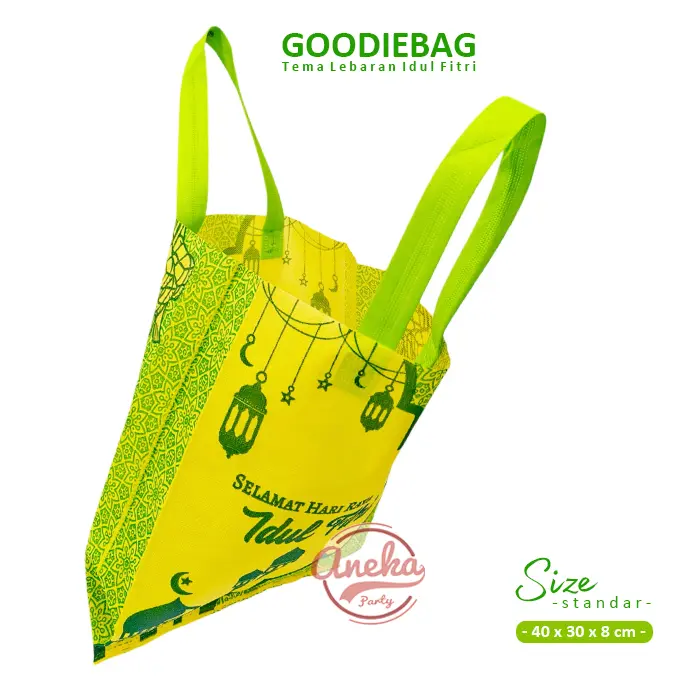 isi 12 Tas Parsel Idul Fitri standar grosir / Goodie Bag Idul Fitri / Kantong Snack Souvenir parsel lebaran / tas lebaran idul fitri / tas kain lebaran 5