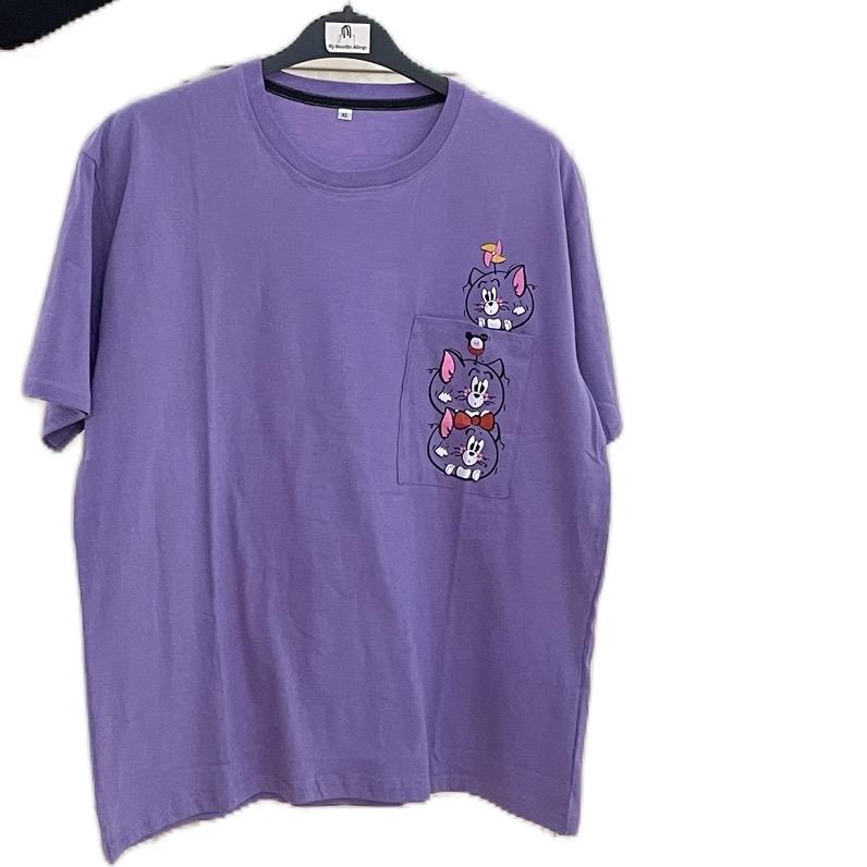Atasan wanita bahan kaos warna ungu 0