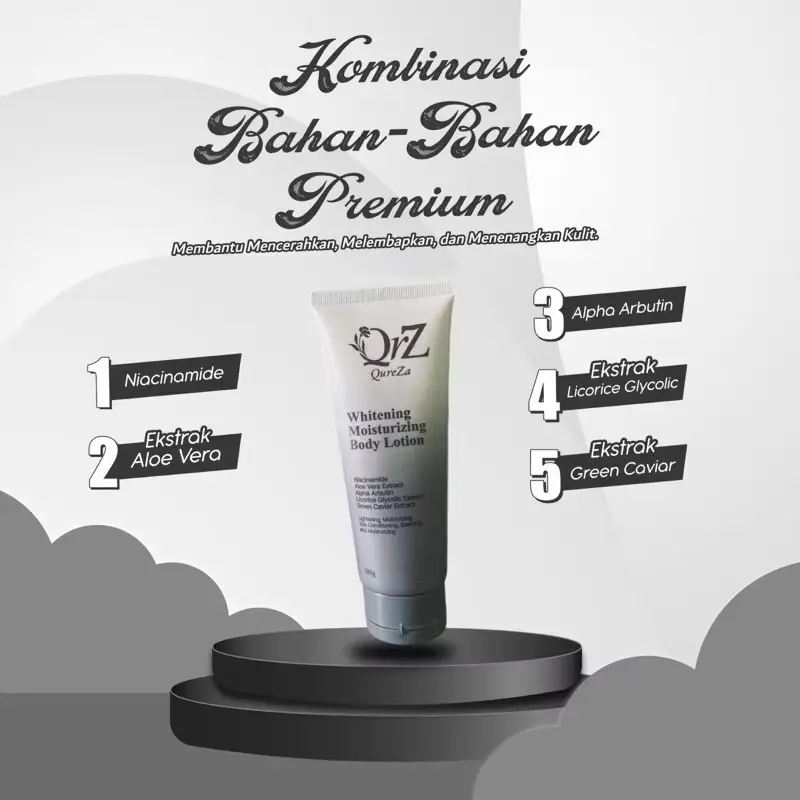 QUREZA Lotion Tubuh Pelembab dan Pencerah 2in1 Perawatan Simple dengan Hasil Maksimal isi 2pcs 100ml body  serum 1