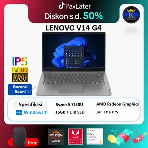 Laptop Lenovo V14 G4 ABP AMD Ryzen 5 7430U 16GB 1TB SSD W11+OHS 14"FHD IPS