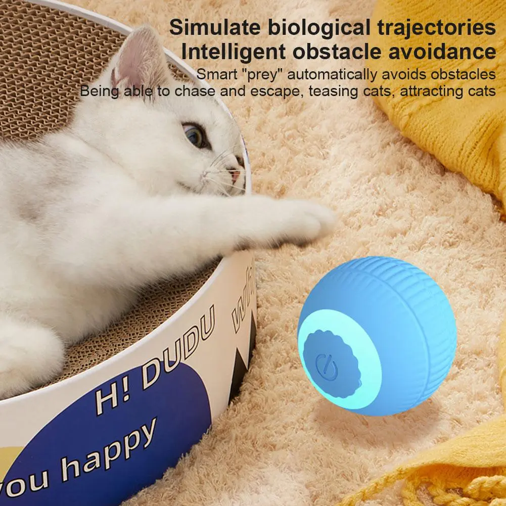 Electric Cat Ball Toy Automatic Rolling Smart Cat Toy Interactive For Cats Training Self-moving Kitten Toys Indoor Playing