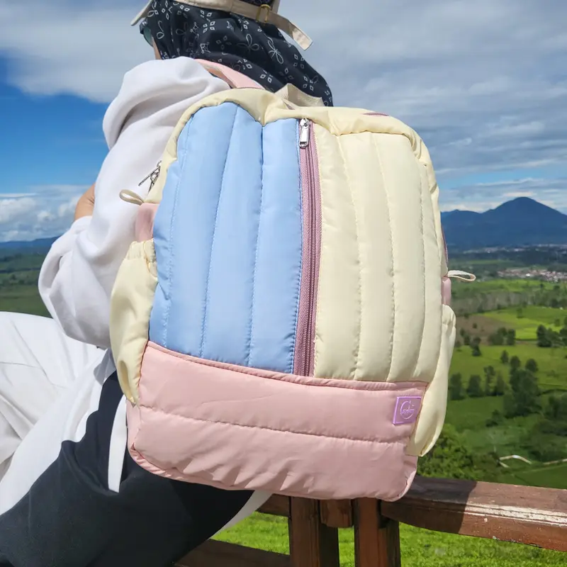Tas Ransel Deizi Coqoutee Minimalis Warna Lembut Polyester Tahan Air - Selempang, Wanita 7