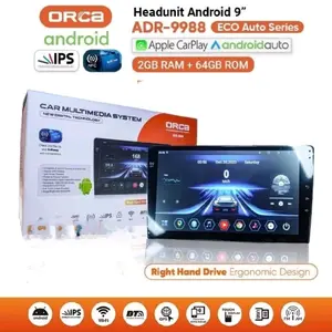 HEAD UNIT ANDROID ORCA ADR-9988 ECO RAM 2GB Car LAYAR 9" DAN 10"