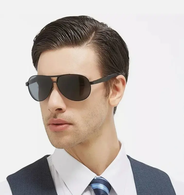 [BISA COD] Kacamata Polarized Premium Anti UV Anti Silau Aviator Style Bahan Metal Kokoh Pria Wanita kacamata hitam kece 5