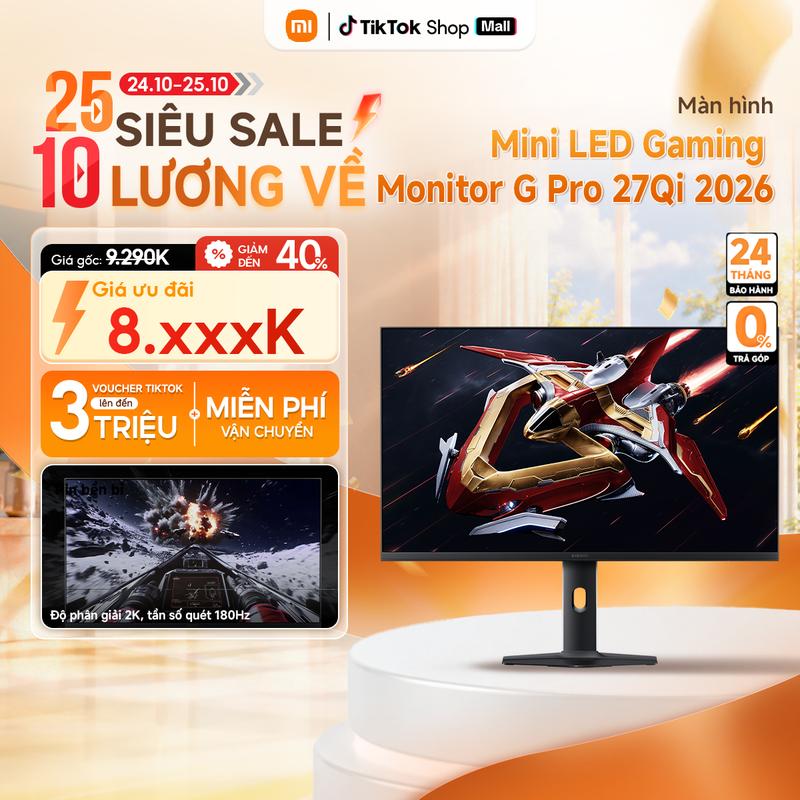 Màn Hình Máy Tính Xiaomi Mini LED Gaming Monitor G Pro 27Qi 2026 - Màn hình 27 inch - Độ phân giải 2k - Tần số quét 180Hz