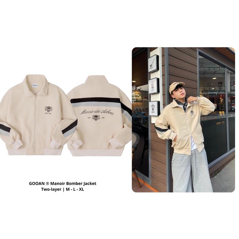 Áo Khoác Bomber Varsity Manoir Gooan Vintage Form Rộng Ulzzang Unisex - Nam Nữ - Jacket