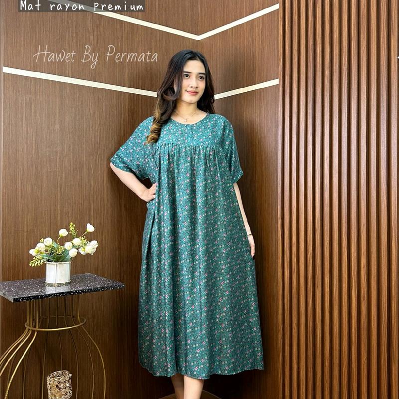 Middi Dres Delisa Wanita   Material Bahan Rayon Premium ( adem,halus,bahan jatuh jadi menyesuaikan bentuk tubuh   Detail Size ALL SIZE 3