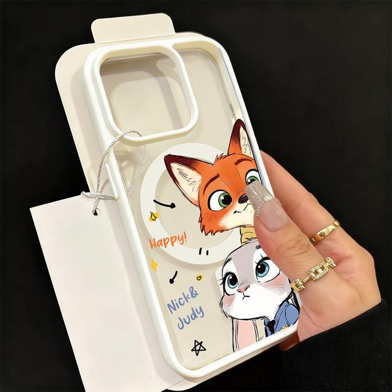 Vỏ từ tính hình hoạt hình dành cho Nick và Judy iPhone15 16 17 Pro MAX iPhone 12 11 Pro 14 Plus XS XR 4234CXK