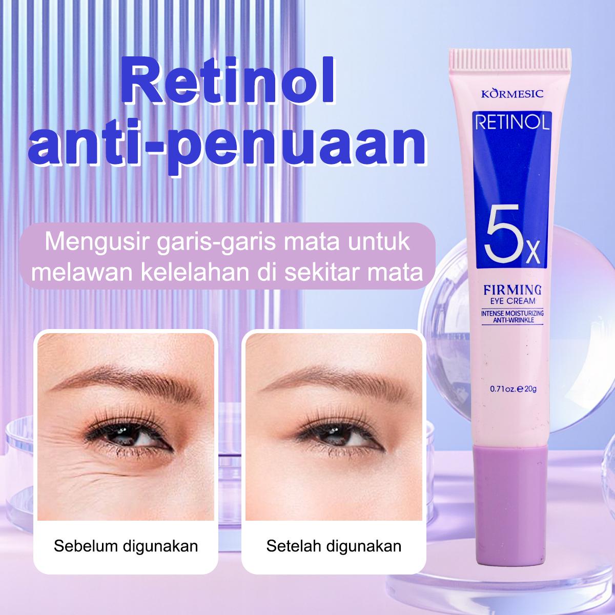 Krim Mata Retinol 5x Anti-Kerut 20ml / Krim Mata Retinol / Krim Mata untuk Lingkaran Hitam / Kantung Mata / Mencerahkan Wajah / Anti-Aging / Vitamin Mata / Krim Mata Panda / Menghilangkan Lingkaran Hitam (Dark Circle) / Skincare Perawatan Mata