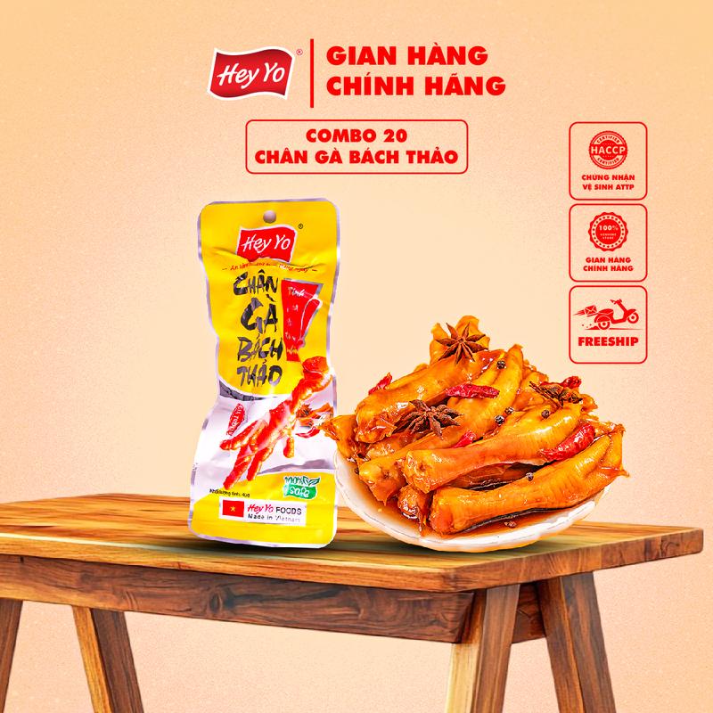 Combo 20 Chân Gà cay Bách Thảo 40g, chân gà ủ vị Hey Yo Foods Ăn Vặt hàng Việt Nam thơm ngon chất lượng
