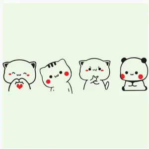 STICKER MOCHI KUCING LUCU CUTTING STICKER UNTUK HELM LAPTOP MOTOR MOBIL HP