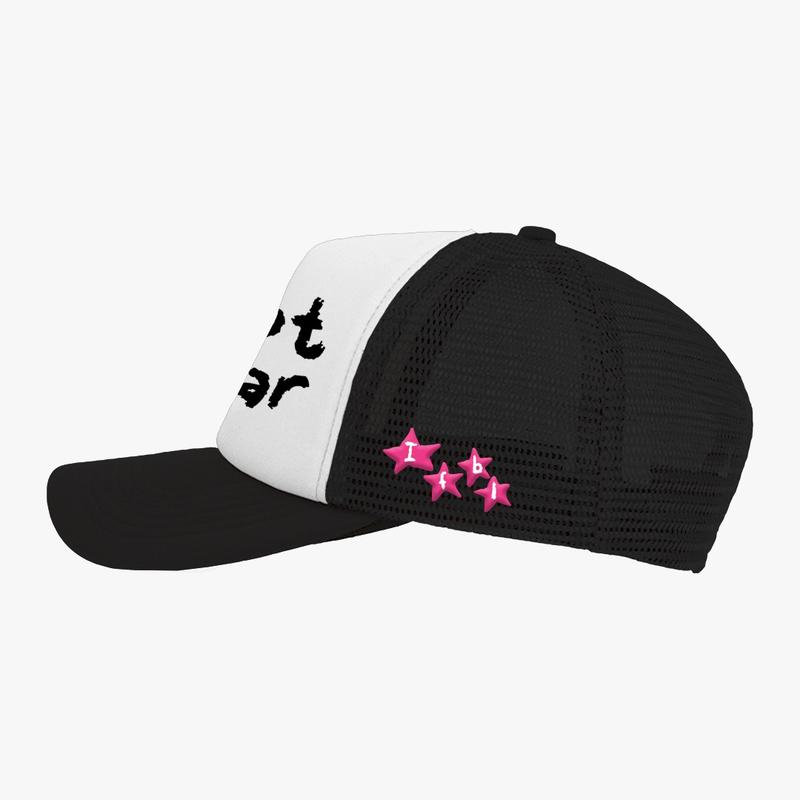 Inefable Hat Trucker Corduroy I'm Not Star Topi Haring Hitam Putih Uniseex 1