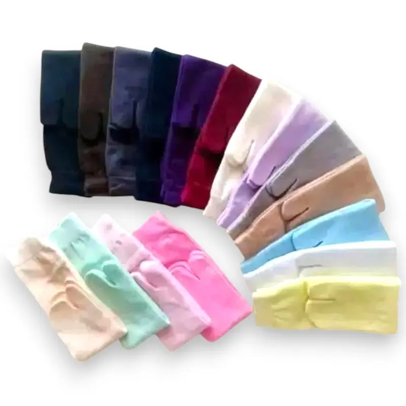 Paket 12 Pasang, Kaos Kaki Jempol Muslimah Dua jari Wanita Dewasa Warna Polos dan Motif Bahan Nilon Lembut 3