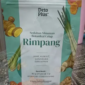 [BPOM] Teh Rimpang Detoplus - Teh Kunyit Jahe Lengkuas Sereh Halal MUI & Sertifikasi BPOM - Teh Celup Minuman Rempah alami - Original Herbal Tea.