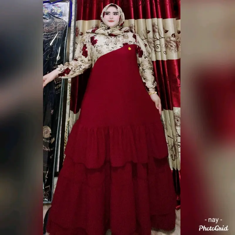 Gamis Set Hijab Inara Rayon Diamond mix Cringkel airflow 3