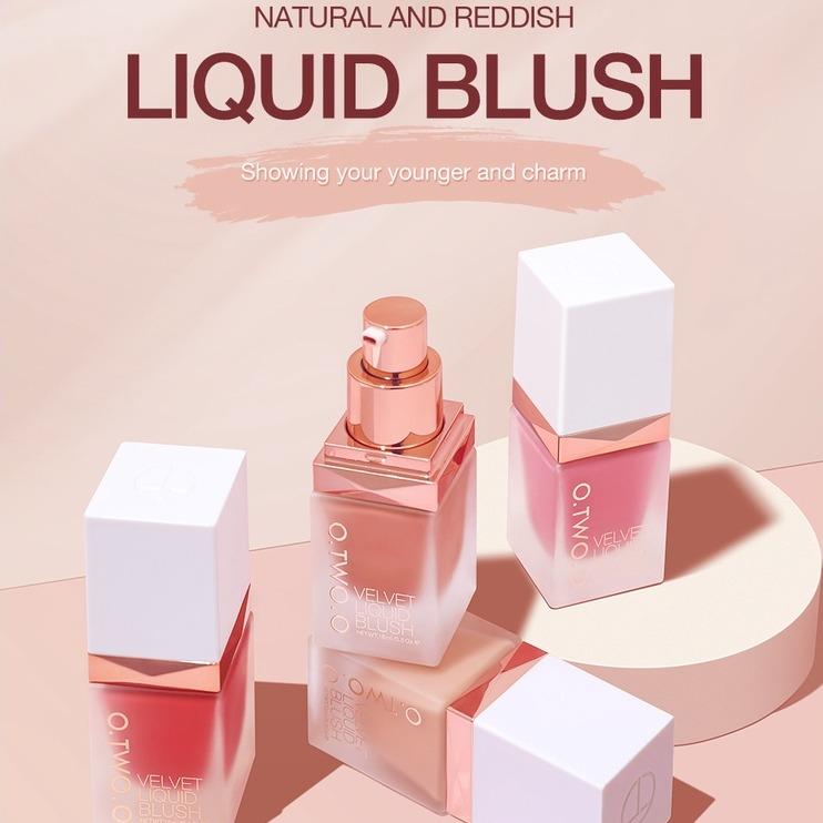 O.TWO.O cairan alami blush sutra dan makeup pemerah pipi merah halus 3