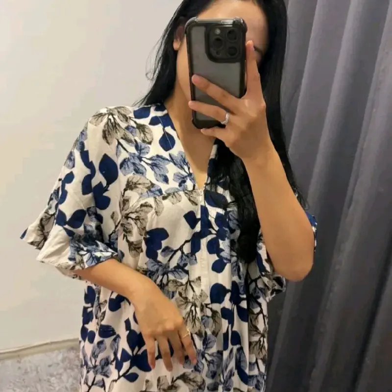Terlaris | Daster Paula Bahan Rayon Santung Busui Frenly 3