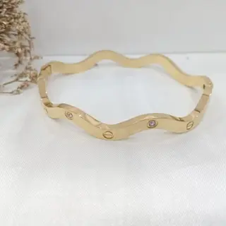 gelang bangle gelombang mata titanium embos titanium stell Bracelets 2