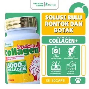 Holycatlabs Royal Cats Collagen+ Vitamin kucing bulu rontok serta menyehatkan kulit kucing