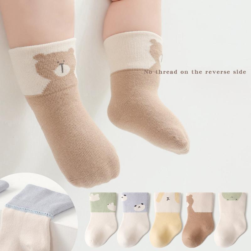 Tất Bắp Chân Động Vật Hoạt Hình Cho Bé Tất Cotton Mềm Thoáng Khí Cho Trẻ Sơ Sinh Bé Trai Và Bé Gái Tất Giữa Thoải Mái Và Ấm Áp Cho Trẻ Sơ Sinh