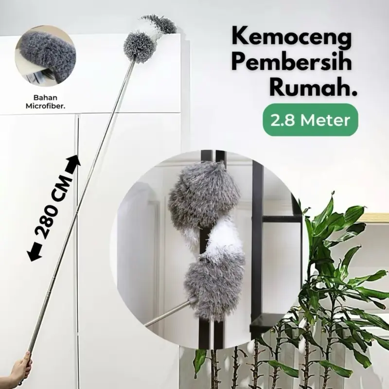 [Kemoceng Teleskopik] Panjang Hingga 2.8M - Praktis & Fleksibel, Ukuran Bisa Disesuaikan untuk Menjangkau Area Yg Sulit Bahan Microfiber || BISA COD 1