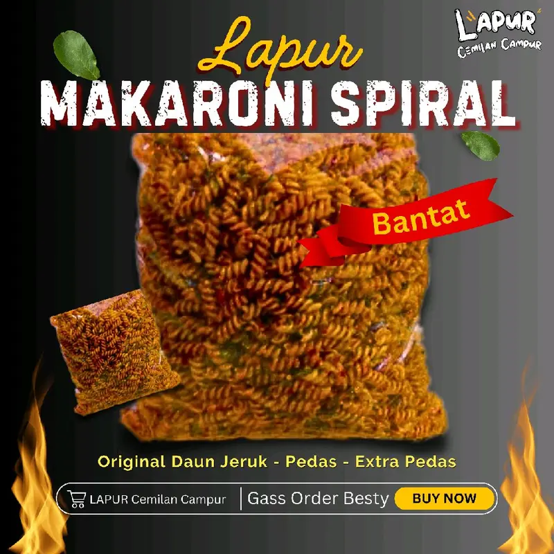 Seblak Kering MAKARONI SPIRAL Pedas Daun Jeruk / Original Daun Jeruk 0