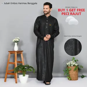 JUBAH EMBOS Full Manset DEWASA MOTIF HARIMAU BENGGALA GAMIS PRIA BERKUALITAS BAHAN ADEM Jubah Umroh Model Haramain Kekinian Anti Daki terbaru Full Manset Di Tangan