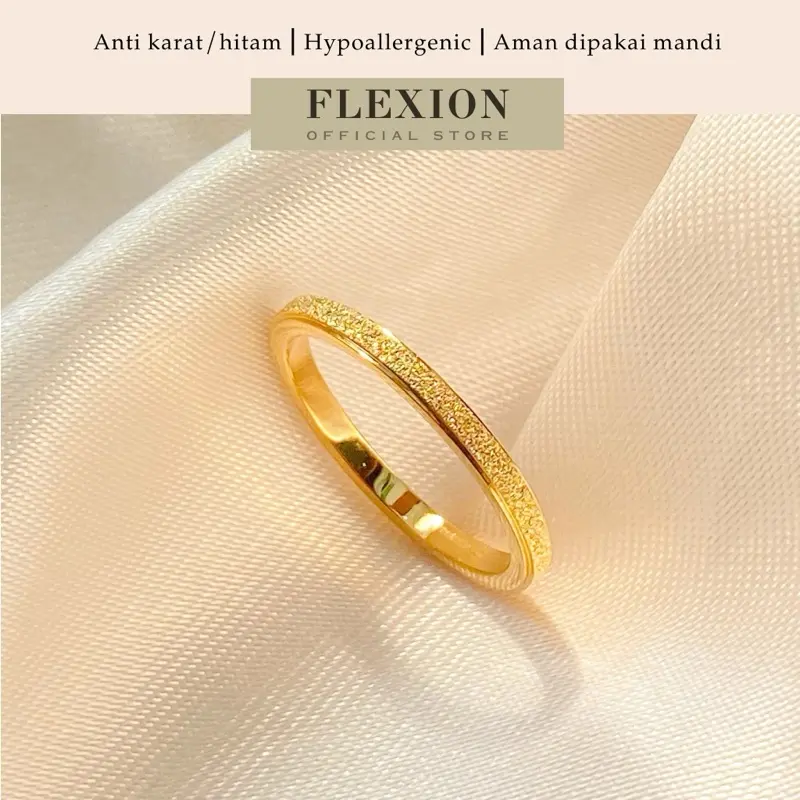 Flexion - Cincin Wanita Bling- Titanium Anti Karat/Hitam/Luntur - Free Ring Adjuster - Aksesoris dan Perhiasan Fashion Korea Aesthetic Rosegold Silver - Stainless Steel 316L - 18K Gold Plated